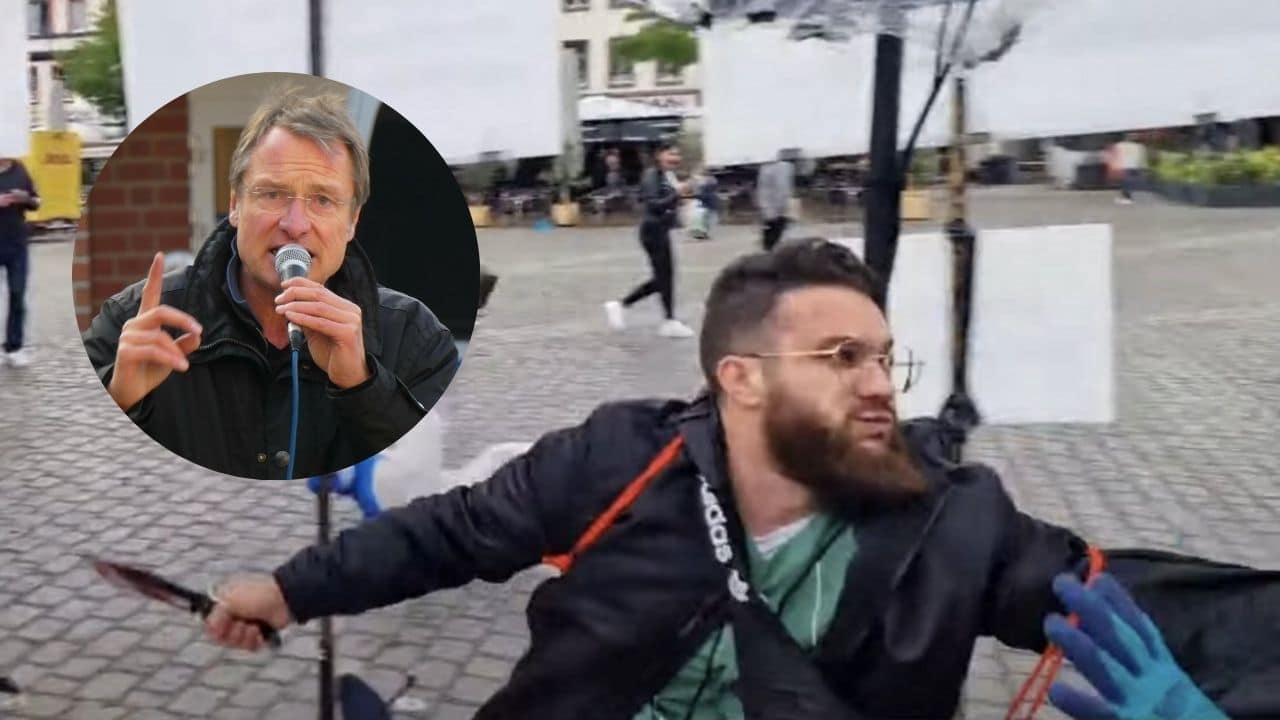 Brutalny atak nożownika w Niemczech na antyislamskim wiecu. Są ofiary [WIDEO]