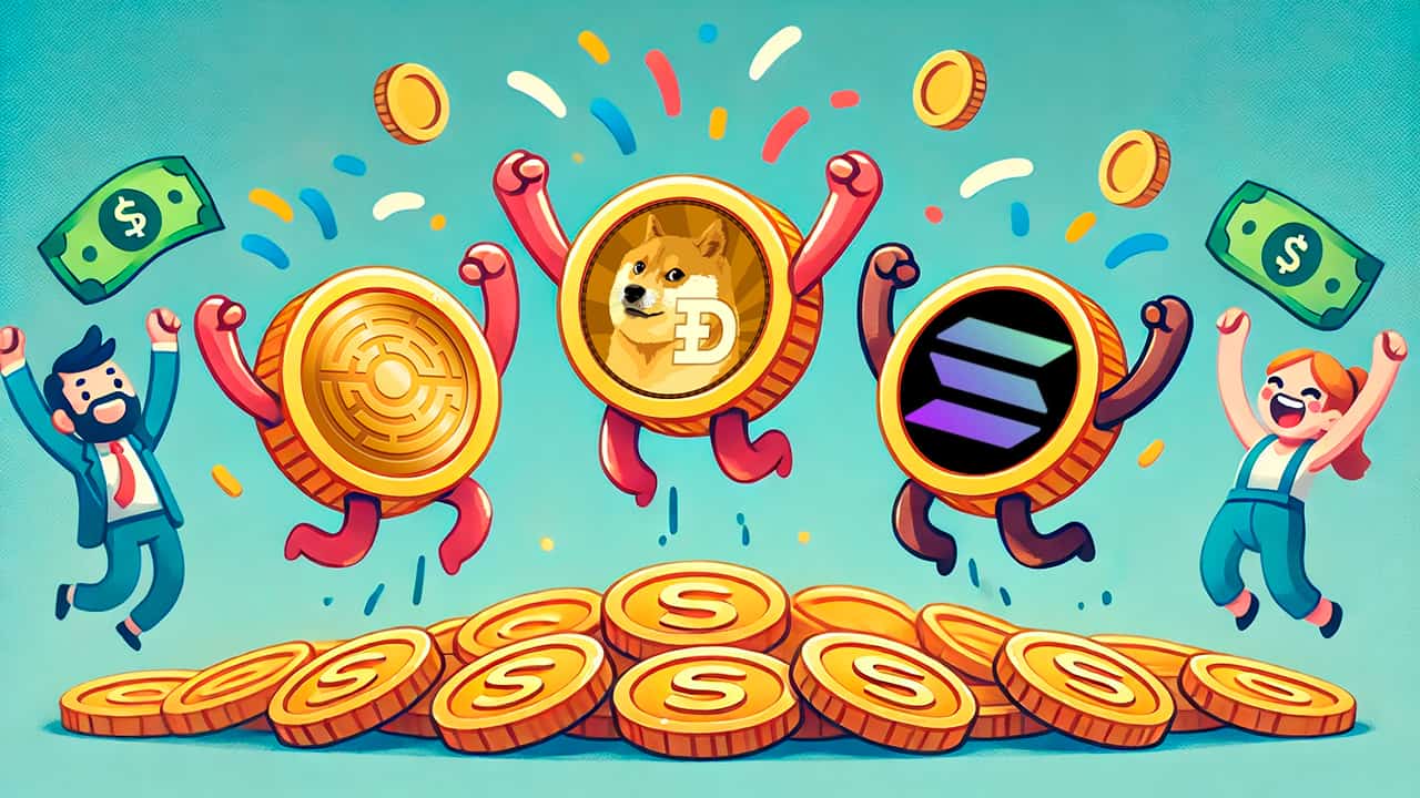 DOGE, SOL i MTAUR na czele altcoinów, gdy BTC osiąga 60 tys. dolarów